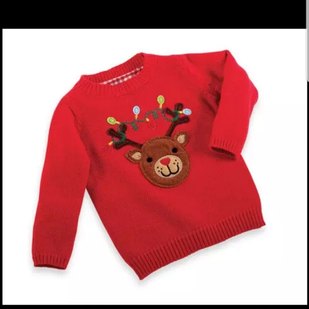 New Mud Pie Baby Embroidered Christmas Sweater